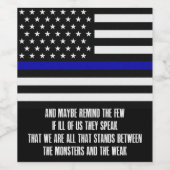 薄い青い線が少数を思い出させる ワインラベル (シングルラベル)