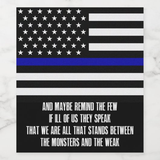 薄い青い線が少数を思い出させる ワインラベル (シングルラベル)