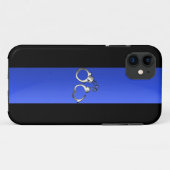 薄い青い線と手錠 Case-Mate iPhoneケース (裏面(横))