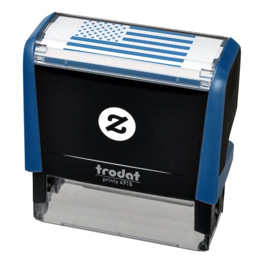 薄い青い線のアメリカ国旗のグラフィック セルフインキングスタンプ (商品)