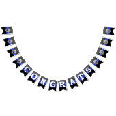 薄い青い線のカスタムバッジとボタン バンティングフラッグ (全)