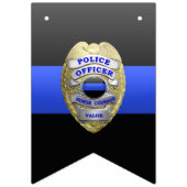 薄い青い線のカスタムバッジとボタン バンティングフラッグ (第2の旗)