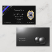 薄い青い線のカスタムパッチとバッジ 名刺 (正面/裏面)