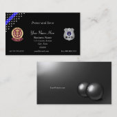 薄い青い線のカスタムパッチとバッジ 名刺 (正面/裏面)