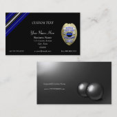 薄い青い線のカスタムパッチとバッジ 名刺 (正面/裏面)