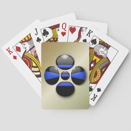 薄い青い線のシャムロックボタン トランプ (裏面)