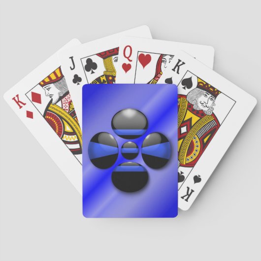 薄い青い線のシャムロックボタン トランプ (裏面)