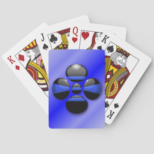 薄い青い線のシャムロックボタン トランプ (裏面)