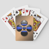 薄い青い線のシャムロックボタン トランプ (裏面)