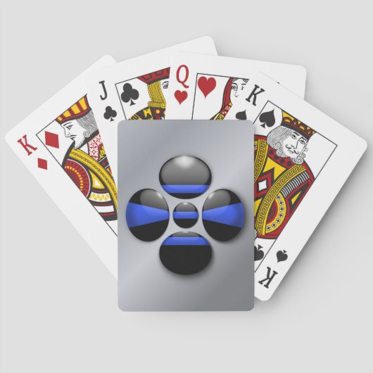 薄い青い線のシャムロックボタン トランプ (裏面)