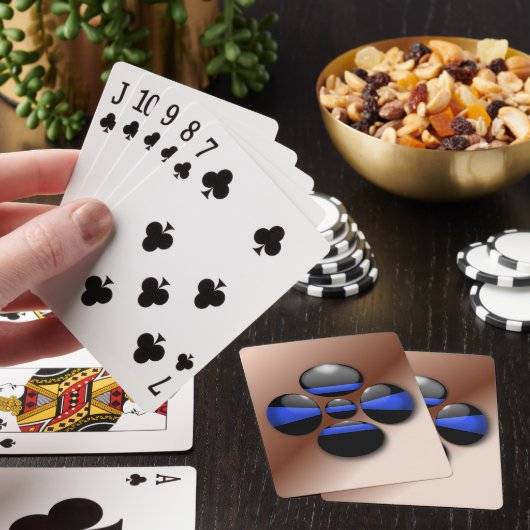 薄い青い線のシャムロックボタン トランプ (インサイチュ)