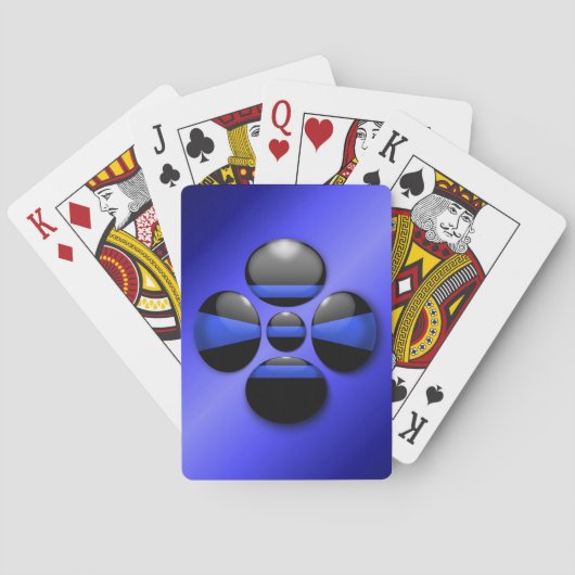 薄い青い線のシャムロックボタン トランプ (裏面)