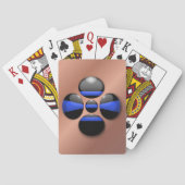 薄い青い線のシャムロックボタン トランプ (裏面)