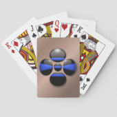 薄い青い線のシャムロックボタン トランプ (裏面)