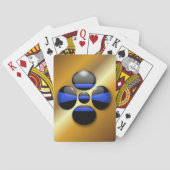 薄い青い線のシャムロックボタン トランプ (裏面)