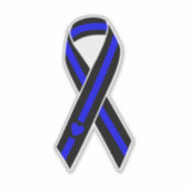 薄い青い線のハート シール (正面)