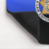 薄い青い線のフラグとバッジ マウスパッド (コーナー)