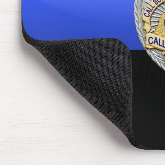 薄い青い線のフラグとバッジ マウスパッド (コーナー)