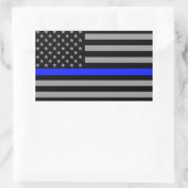 薄い青い線のフラグ長方形光沢ステッカー 長方形シール (バッグ)