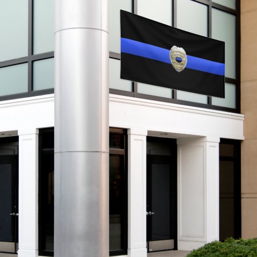 薄い青い線の愛のバ素晴らしナー 横断幕 (ビルの外側)