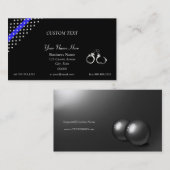 薄い青い線の手錠ビジネスカード 名刺 (正面/裏面)