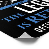 薄い青い線の旗 警察官引退パーティー ポスター (角)