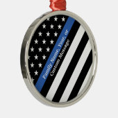 薄い青い線の星とストライプ金属オーナメント メタルオーナメント (右)