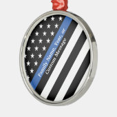 薄い青い線の星とストライプ金属オーナメント メタルオーナメント (左)