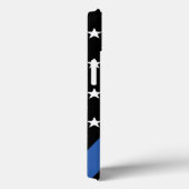 薄い青い線の星とストライプ Case-Mate iPhoneケース (裏面 / 右)