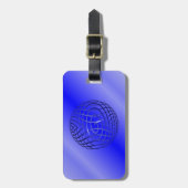 薄い青い線の球体 ラゲッジタグ (正面縦)