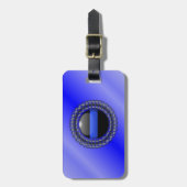 薄い青い線の球体 ラゲッジタグ (正面縦)