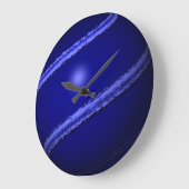 薄い青い線の球体 ラージ壁時計 (傾斜)