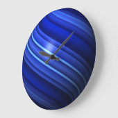 薄い青い線の球体 ラージ壁時計 (傾斜)