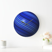 薄い青い線の球体 ラージ壁時計 (ホーム)
