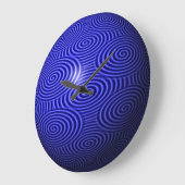 薄い青い線の球体 ラージ壁時計 (傾斜)