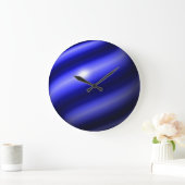 薄い青い線の球体 ラージ壁時計 (ホーム)