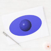 薄い青い線の1種類 楕円形シール (封筒)