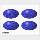 薄い青い線の1種類 楕円形シール (シート)