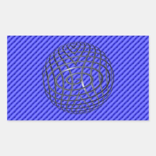 薄い青い線の1種類 長方形シール (正面)