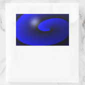 薄い青い線の1種類 長方形シール (バッグ)