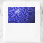 薄い青い線の1種類 長方形シール (バッグ)