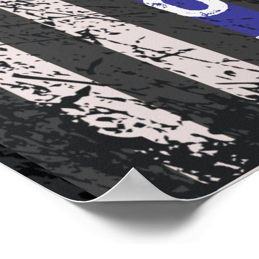 薄い青い線ふりがなアルファベット名 ポスター (角)