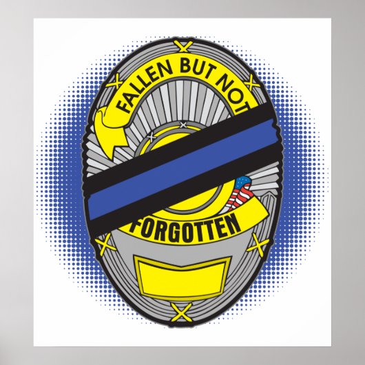 薄い青い線バッジ ポスター (正面)