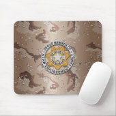 薄い青い線バッジ マウスパッド (マウス)