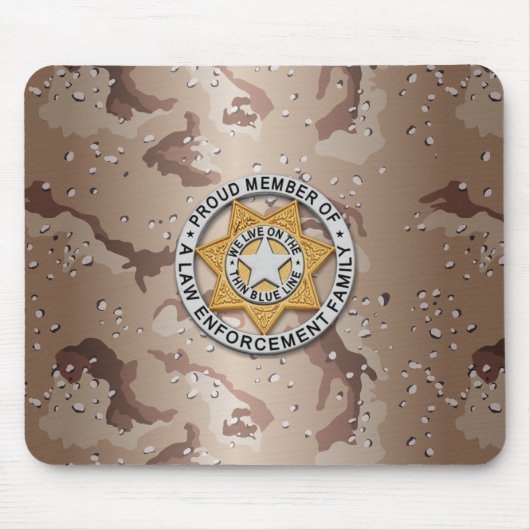 薄い青い線バッジ マウスパッド (正面)