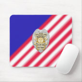 薄い青い線バッジ マウスパッド (マウス)