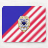 薄い青い線バッジ マウスパッド (正面)