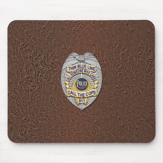 薄い青い線バッジ マウスパッド (正面)