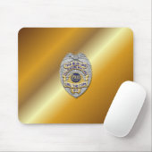 薄い青い線バッジ マウスパッド (マウス)