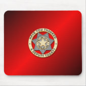 薄い青い線バッジ マウスパッド (正面)